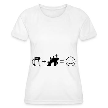 Beer Smile Face and Climbing - - Women's Functional T-Shirt - white - Front - AI Model Female 172 dark (172cm)