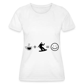 Coffee Smile Face and Snowboarding 1 - - Women's Functional T-Shirt - white - Front - AI Model Female 172 dark (172cm)