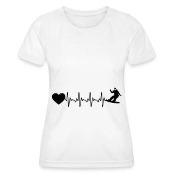 Heartbeat heart and snowboarding - - Women's Functional T-Shirt - white - Front - AI Model Female 172 dark (172cm)