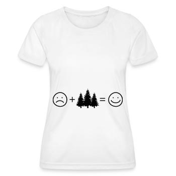 Visage souriant et arbres - - T-shirt sport Femme - blanc - Devant - AI Model Female 172 dark (172cm)