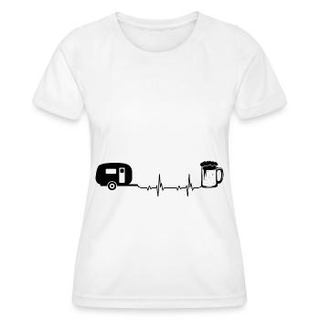 Camping und Bier - (2) - Frauen Funktions-T-Shirt - Weiß - Vorne - AI Model Female 172 dark (172cm)