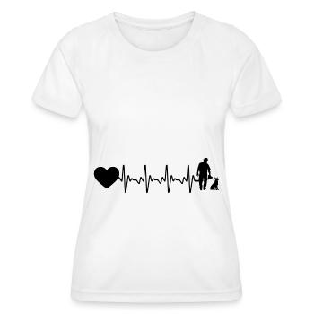 Herzschlagherz und Hund - (4) - Frauen Funktions-T-Shirt - Weiß - Vorne - AI Model Female 172 dark (172cm)