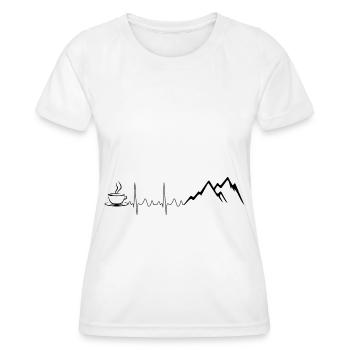 Herzschlag Berge und Kaffee - - Frauen Funktions-T-Shirt - Weiß - Vorne - AI Model Female 172 dark (172cm)