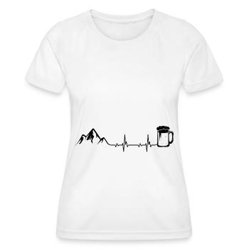 Herzschlag Berge und Bier - - Frauen Funktions-T-Shirt - Weiß - Vorne - AI Model Female 172 dark (172cm)