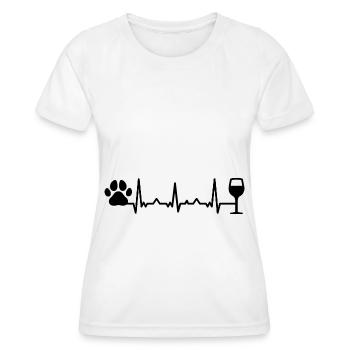 Herzschlag Wein und Hund - (2) - Frauen Funktions-T-Shirt - Weiß - Vorne - AI Model Female 172 dark (172cm)