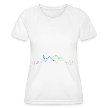 Mountain bikers on mountain - - Women's Functional T-Shirt - white - Front - AI Model Female 172 dark (172cm)