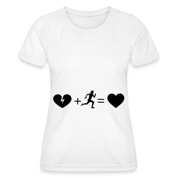 Cœur brisé et course 1 - - T-shirt sport Femme - blanc - Devant - AI Model Female 172 dark (172cm)