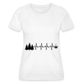 Heartbeat coffee and trees - - Women's Functional T-Shirt - white - Front - AI Model Female 172 dark (172cm)