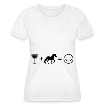 Wine Smile Face et Cheval - - T-shirt sport Femme - blanc - Devant - AI Model Female 172 dark (172cm)