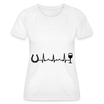Vin heartbeat et cheval - - T-shirt sport Femme - blanc - Devant - AI Model Female 172 dark (172cm)