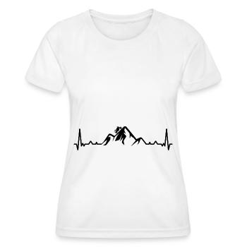 Herzschlagberg und Motorrad - (MOTORRAD) - Frauen Funktions-T-Shirt - Weiß - Vorne - AI Model Female 172 dark (172cm)