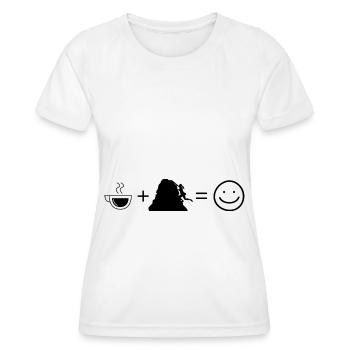 Kaffee Smile Face und Klettern 1 - - Frauen Funktions-T-Shirt - Weiß - Vorne - AI Model Female 172 dark (172cm)