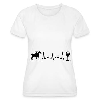 Heartbeat vin et cheval - (2) - T-shirt sport Femme - blanc - Devant - AI Model Female 172 dark (172cm)