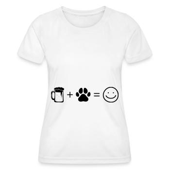 Beer Smile Face and Dog 3 - - Women's Functional T-Shirt - white - Front - AI Model Female 172 dark (172cm)