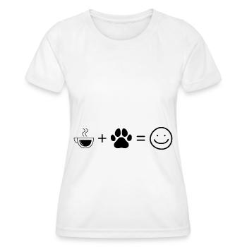 Coffee Smile Face and dog 3 - - Women's Functional T-Shirt - white - Front - AI Model Female 172 dark (172cm)