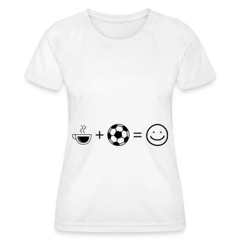 Kaffee Smile Face und Fußball - - Frauen Funktions-T-Shirt - Weiß - Vorne - AI Model Female 172 dark (172cm)
