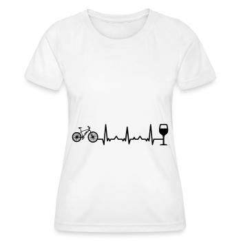 Heartbeat Wine and Ebike - - Women's Functional T-Shirt - white - Front - AI Model Female 172 dark (172cm)