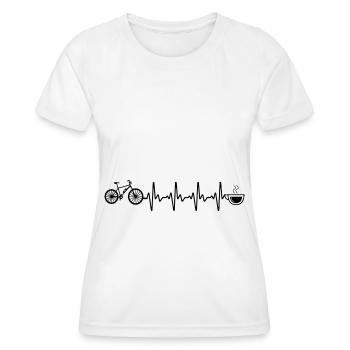 Café Heartbeat et Ebike - - T-shirt sport Femme - blanc - Devant - AI Model Female 172 dark (172cm)
