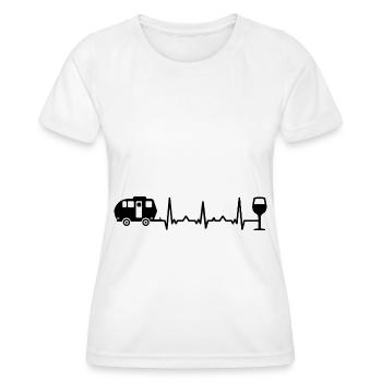 Heartbeat Wine and Camping - - Women's Functional T-Shirt - white - Front - AI Model Female 172 dark (172cm)