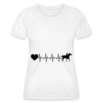 Cœur battant du cœur et cheval - (2) - T-shirt sport Femme - blanc - Devant - AI Model Female 172 dark (172cm)