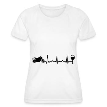 Herzschlagwein und Motorrad - (MOTORRAD) - Frauen Funktions-T-Shirt - Weiß - Vorne - AI Model Female 172 dark (172cm)