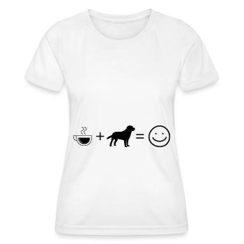 Coffee Smile Face and Dog - - Women's Functional T-Shirt - white - Front - AI Model Female 172 dark (172cm)
