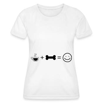 Coffee Smile Face and Dog 4 - - Women's Functional T-Shirt - white - Front - AI Model Female 172 dark (172cm)