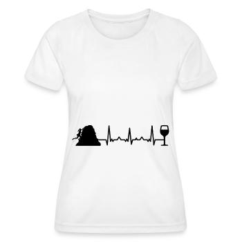 Battements de cœur et escalade - (2) - T-shirt sport Femme - blanc - Devant - AI Model Female 172 dark (172cm)