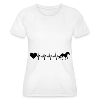 Cœur battant du cœur et cheval - (3) - T-shirt sport Femme - blanc - Devant - AI Model Female 172 dark (172cm)