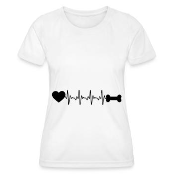 Heartbeat heart and dog - (do) - Women's Functional T-Shirt - white - Front - AI Model Female 172 dark (172cm)