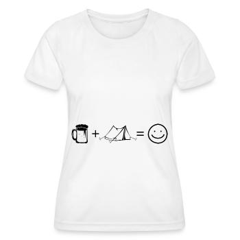 Bier Smile Face und Camping 1 - - Frauen Funktions-T-Shirt - Weiß - Vorne - AI Model Female 172 dark (172cm)