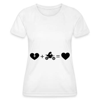 Gebrochenes Herz Herz und Motorrad - (MOTORRAD) - Frauen Funktions-T-Shirt - Weiß - Vorne - AI Model Female 172 dark (172cm)