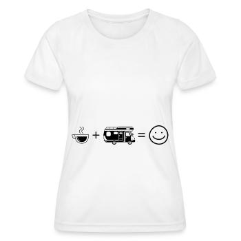 Coffee Smile Face and Camping - - Women's Functional T-Shirt - white - Front - AI Model Female 172 dark (172cm)