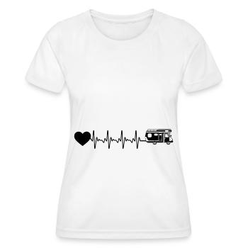 Heartbeat heart and camping - (3) - Women's Functional T-Shirt - white - Front - AI Model Female 172 dark (172cm)