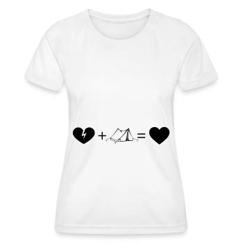 Heart Broken Heart and Camping 1 - - Women's Functional T-Shirt - white - Front - AI Model Female 172 dark (172cm)