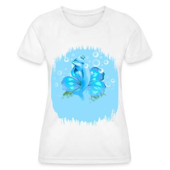 Mystischer Delfin mit Wasserflecken - Frauen Funktions-T-Shirt - Weiß - Vorne - AI Model Female 172 dark (172cm)