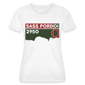 Sass Pordoi Pordoi Randonnée Sella Dolomites - T-shirt sport Femme - blanc - Devant - AI Model Female 172 dark (172cm)
