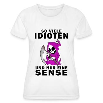 Sensenmann Damen Sarkastisch Provokation - Frauen Funktions-T-Shirt - Weiß - Vorne - AI Model Female 172 dark (172cm)