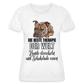 Bulldogge Old English Bulldogge Hund Hunde - Frauen Funktions-T-Shirt - Weiß - Vorne - AI Model Female 172 dark (172cm)