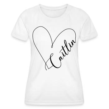Caitlin Name Herzlinie - Frauen Funktions-T-Shirt - Weiß - Vorne - AI Model Female 172 dark (172cm)