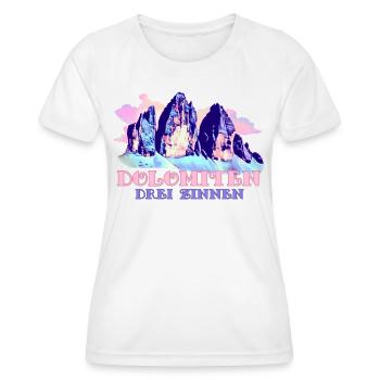 Dolomites Three Peaks Tre Cime di Lavaredo Hiking - Women's Functional T-Shirt - white - Front - AI Model Female 172 dark (172cm)
