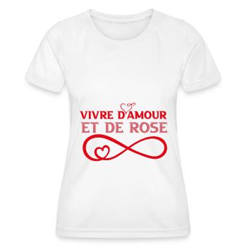 vivre d amour et de rosé - T-shirt sport Femme - blanc - Devant - AI Model Female 172 dark (172cm)