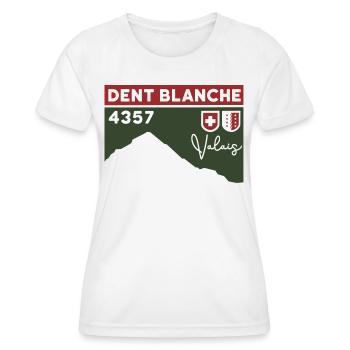 Mountain Dent Blanche Tour Valais Normal Way High Route - Women's Functional T-Shirt - white - Front - AI Model Female 172 dark (172cm)