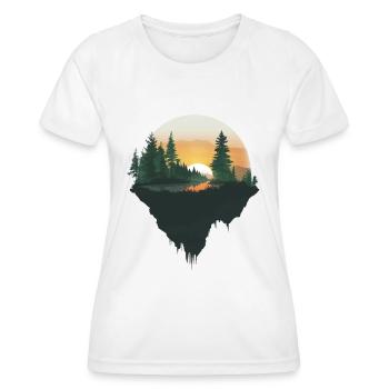 Coucher De Soleil, Nature, Idylle, Île Volante - T-shirt sport Femme - blanc - Devant - AI Model Female 172 dark (172cm)