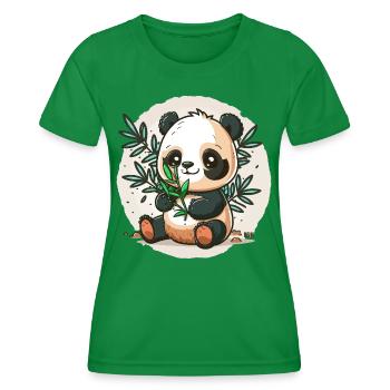 Bamboe-liefhebbende panda - Functioneel T-shirt voor vrouwen - kelly groen - Voor - AI Model Female 172 dark (172cm)