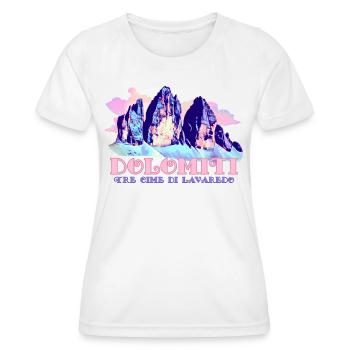 Dolomites Three Peaks Tre Cime di Lavaredo Hiking - Women's Functional T-Shirt - white - Front - AI Model Female 172 dark (172cm)
