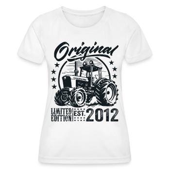 Original 2012 Anniversaire 2012 Fermier Tracteur - T-shirt sport Femme - blanc - Devant - AI Model Female 172 dark (172cm)