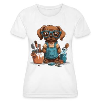 Pottery Paws : A Dogs Artistic Adventure - T-shirt sport Femme - blanc - Devant - AI Model Female 172 dark (172cm)
