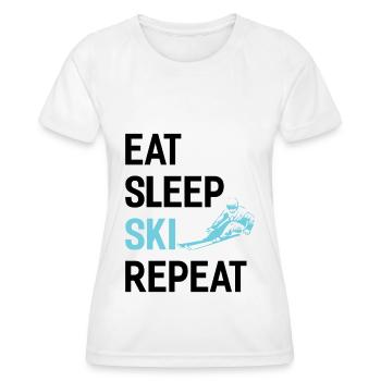 Eat Sleep Ski Repetition - (S.K) - Women's Functional T-Shirt - white - Front - AI Model Female 172 dark (172cm)