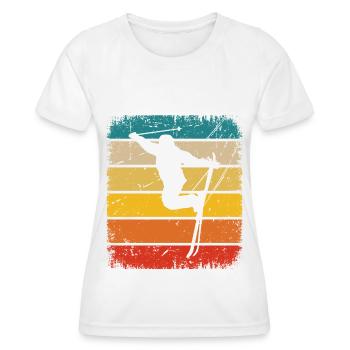 Vintage Square and Skiing - - Women's Functional T-Shirt - white - Front - AI Model Female 172 dark (172cm)